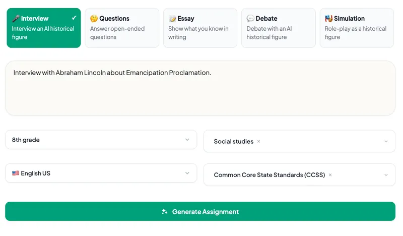 Assignment Builder Screenshot