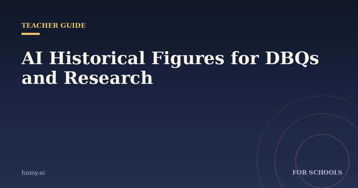 AI Historical Figures for DBQs and Research: A 2026 Teacher's Guide
