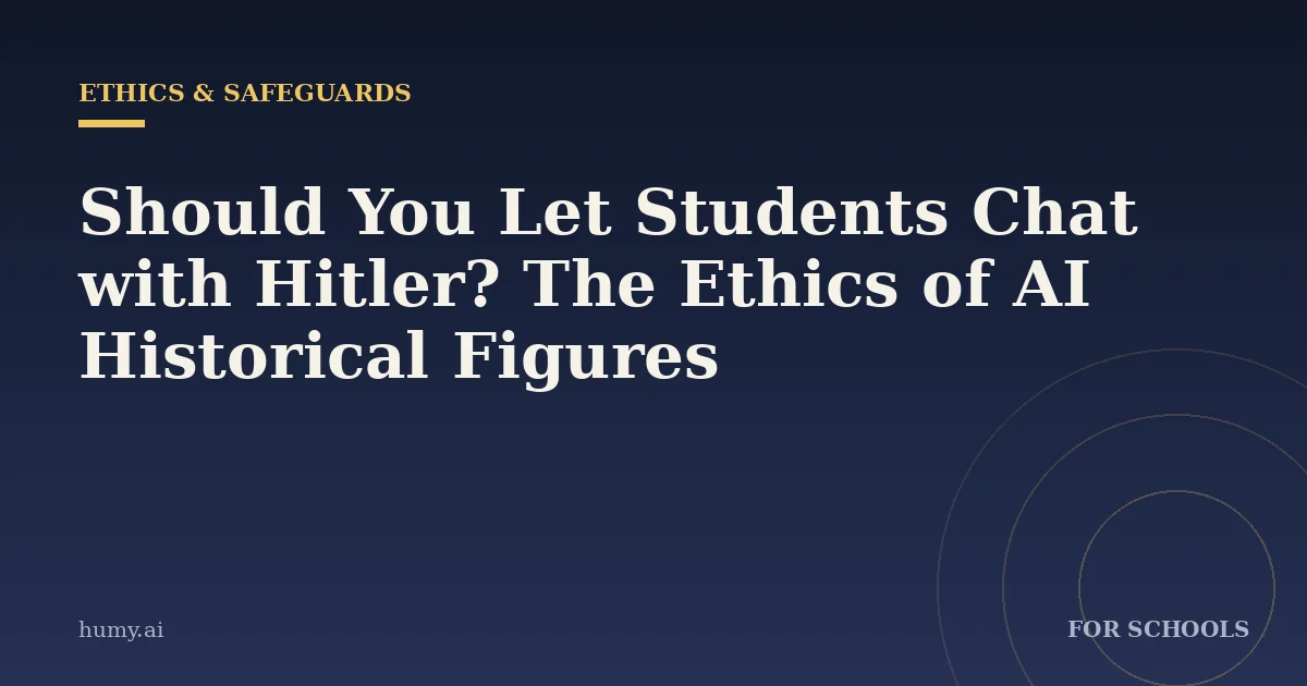 Should You Let Students Chat with Hitler? The Ethics of AI Historical Figures