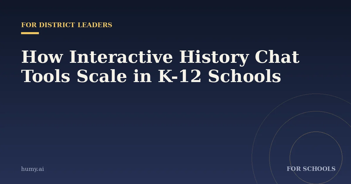 How Interactive History Chat Tools Scale in K-12 Schools