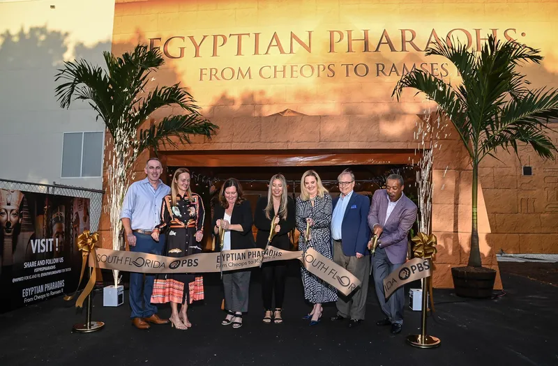 Visitors exploring the Egyptian Pharaohs exhibition powered by Humy AI