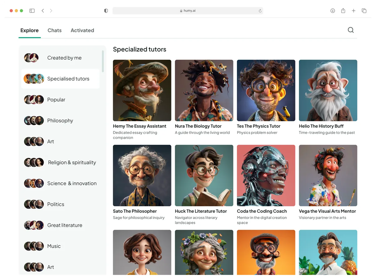 Humy product screenshot showing ease of use