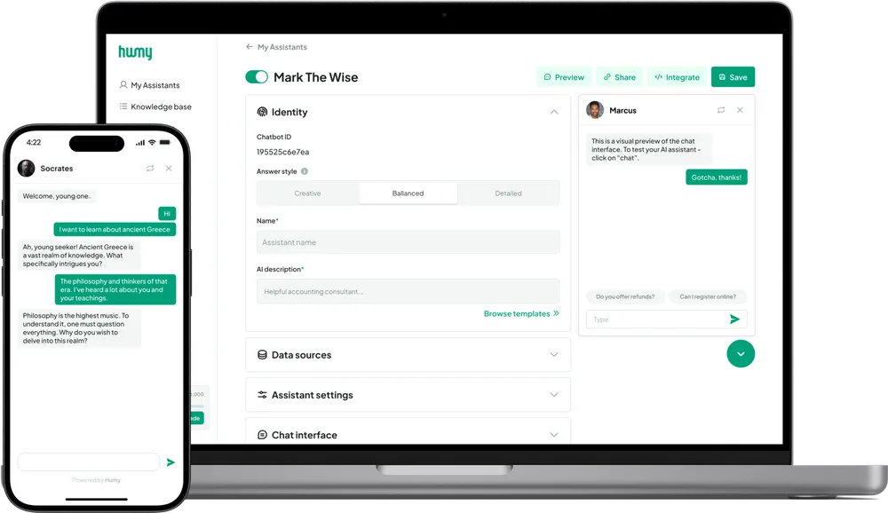 Humy AI platform for universities